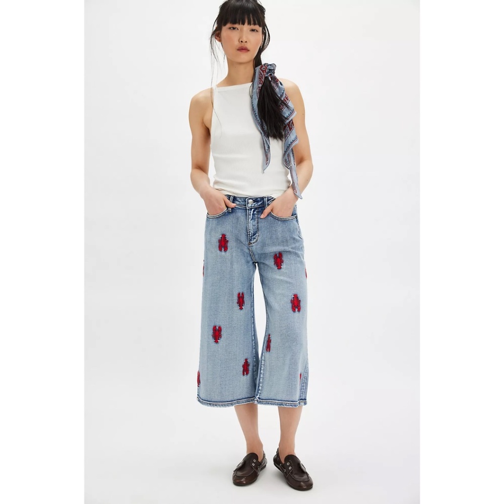 Driftwood Amie Culotte Jeans - Seaside Social - Lobster Print